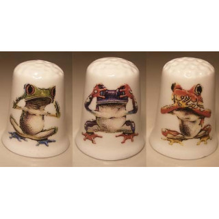 Set kikkers horen zien zwijgen vingerhoedje