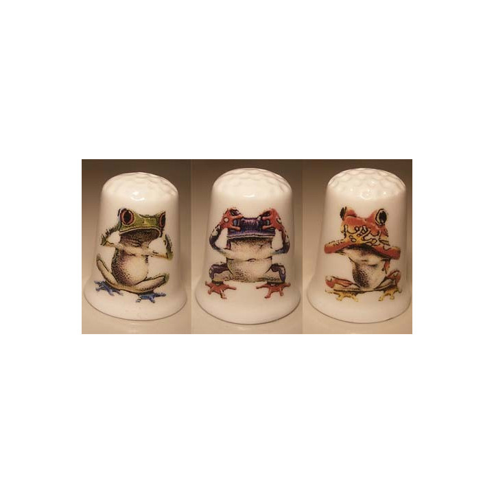 Set kikkers horen zien zwijgen vingerhoedje