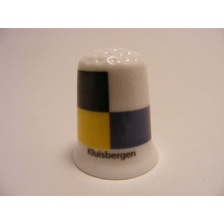 Kluisbergen vlag Belgie op een porselein vingerhoedje