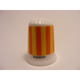 Kontich vlag Belgie op een porselein vingerhoedje