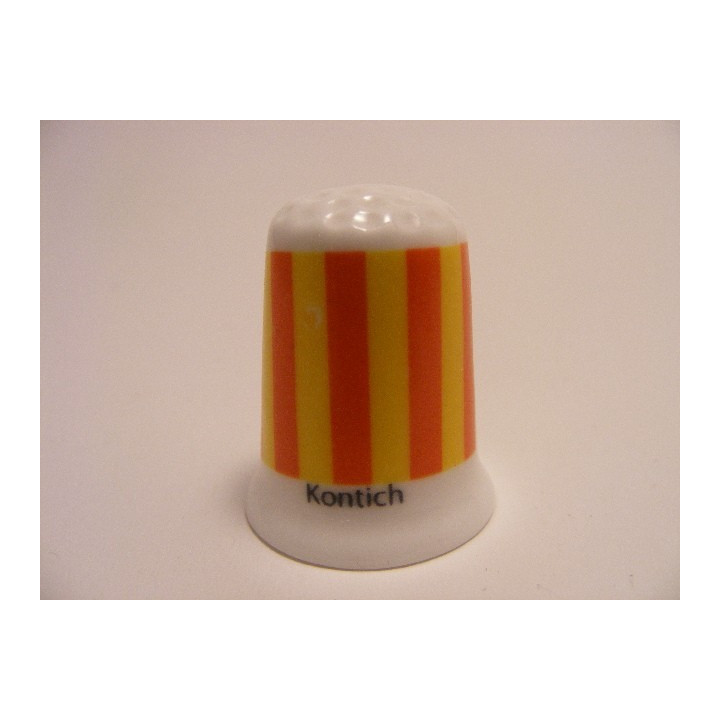 Kontich vlag Belgie op een porselein vingerhoedje