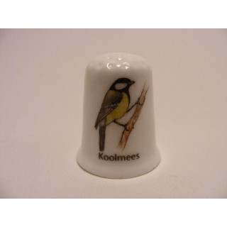 Koolmees zangvogel vingerhoedje