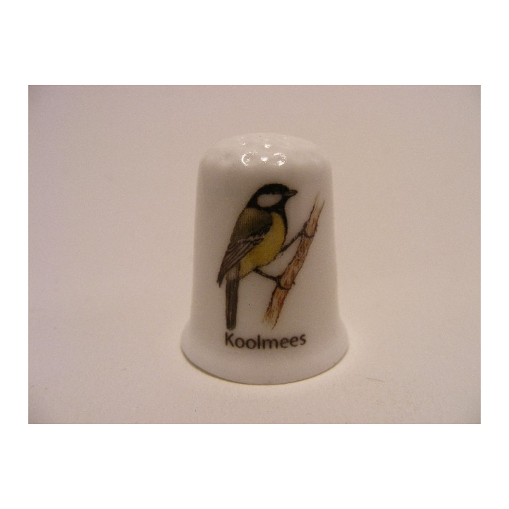 Koolmees zangvogel vingerhoedje