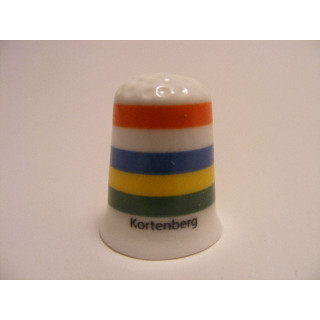 Kortenberg vlag Belgie op een porselein vingerhoedje