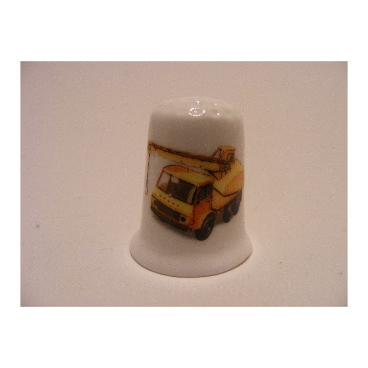 Kraanwagen bedrukking op een porselein vingerhoedje