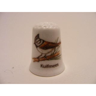 Kuifmees zangvogel vingerhoedje