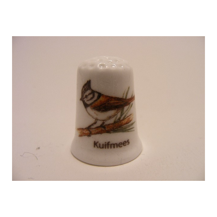 Kuifmees zangvogel vingerhoedje