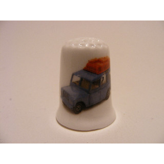 Land Rover 109 afbeelding op een porselein vingerhoedje