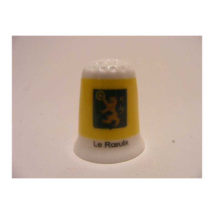 Le Roeulx gemeente vlag in Belgie vingerhoedje