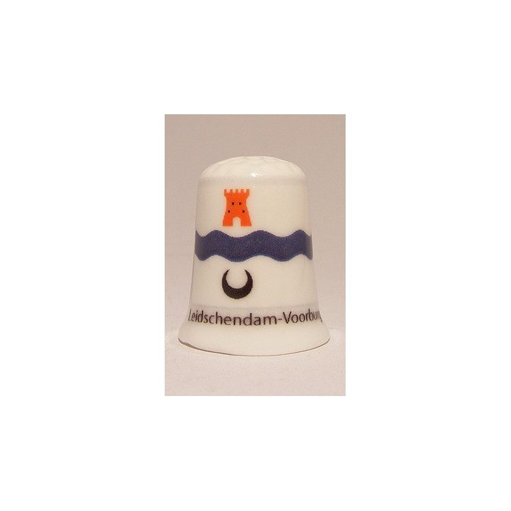Leidschendam-Voorburg Nederlandse gemeentevlag op een porselein vingerhoedje