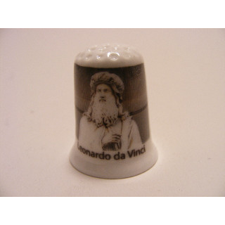 Leonardo da Vinci Leonardo di Ser Piero op een porselein vingerhoedje