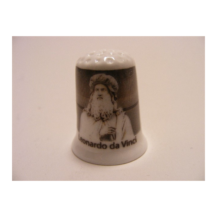 Leonardo da Vinci Leonardo di Ser Piero op een porselein vingerhoedje