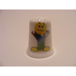 Letter Y emoticon op een porselein vingerhoedje
