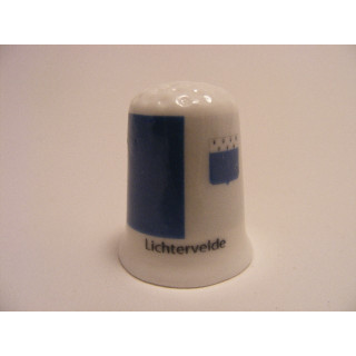 Lichtervelde vlag Belgie op een porselein vingerhoedje