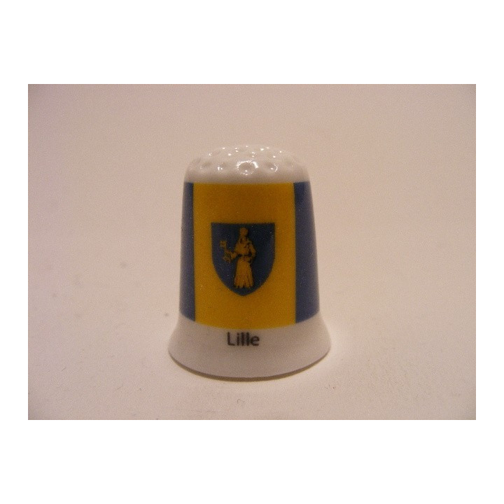 Lille gemeente vlag in Belgie op een porselein vingerhoedje