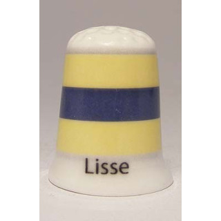 Lisse Nederlandse gemeentevlag op een porselein vingerhoedje