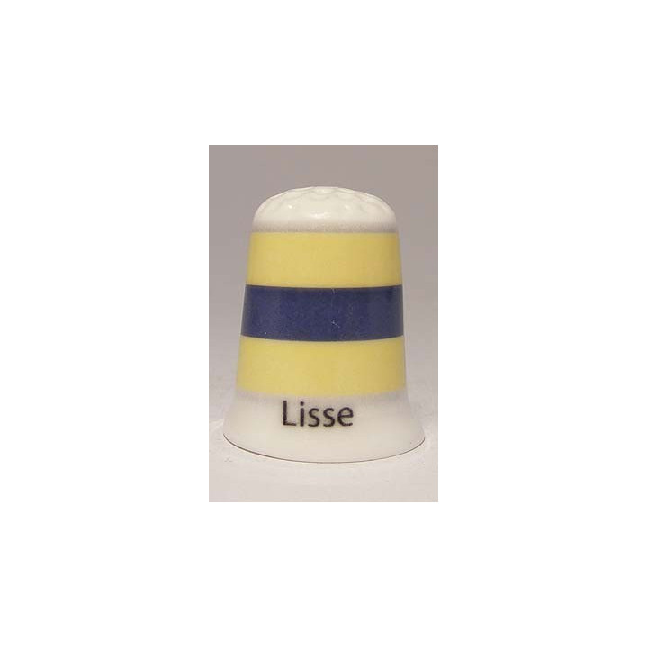 Lisse Nederlandse gemeentevlag op een porselein vingerhoedje