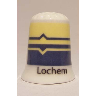 Lochem Nederlandse gemeentevlag op een porselein vingerhoedje