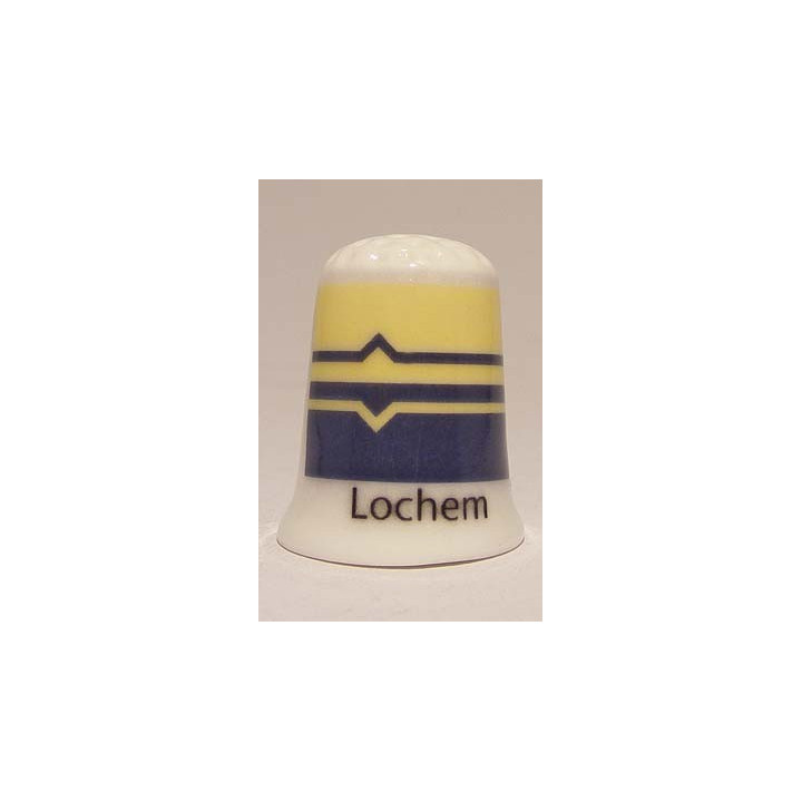 Lochem Nederlandse gemeentevlag op een porselein vingerhoedje