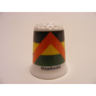 Maarkedal vlag Belgie op een porselein vingerhoedje