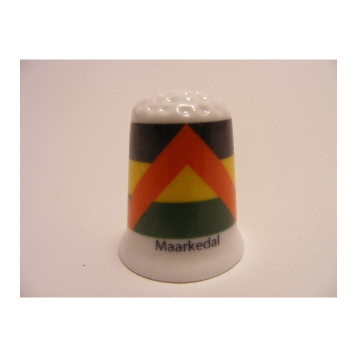 Maarkedal vlag Belgie op een porselein vingerhoedje