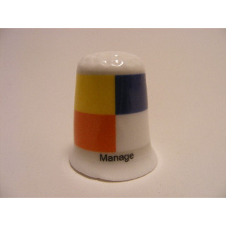 Manage vlag Belgie op een porselein vingerhoedje