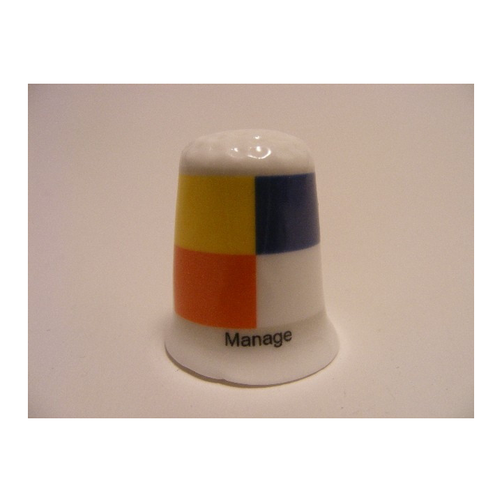 Manage vlag Belgie op een porselein vingerhoedje