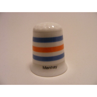 Manhay vlag Belgie op een porselein vingerhoedje