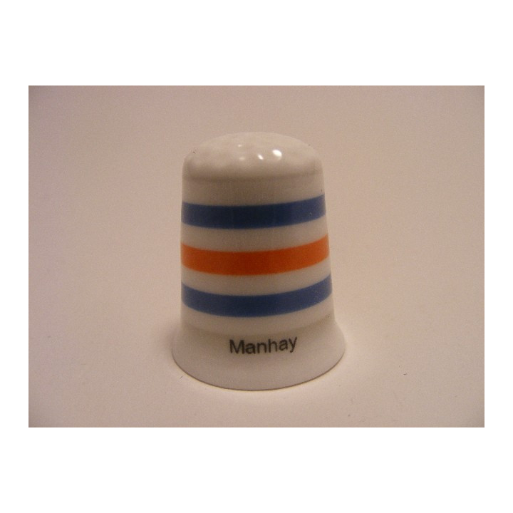 Manhay vlag Belgie op een porselein vingerhoedje