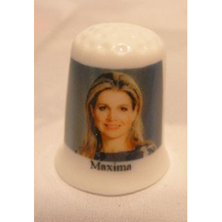 Maxima Zorreguieta Koningin prinses der Nederlanden op een vingerhoedje