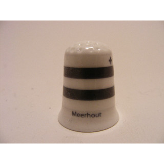 Meerhout gemeente vlag in Belgie op een porselein vingerhoedje