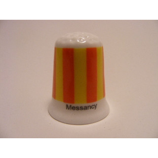 Messancy vlag Belgie op een porselein vingerhoedje