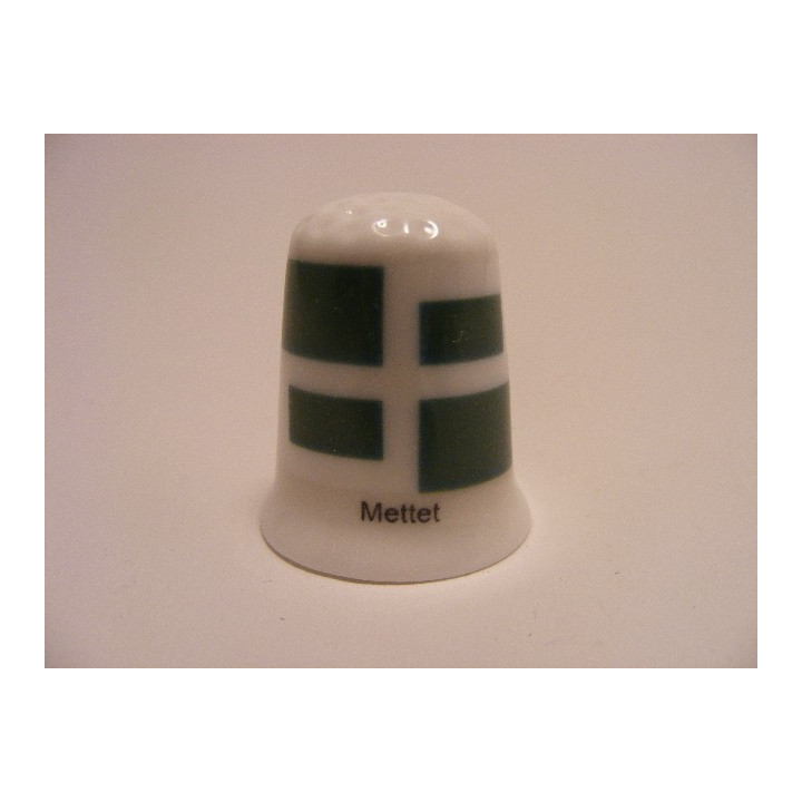 Mettet vlag Belgie op een porselein vingerhoedje