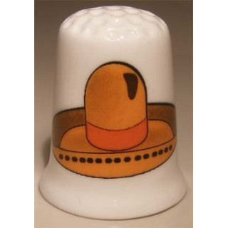 Mexicaanse hoed op een porselein vingerhoedje