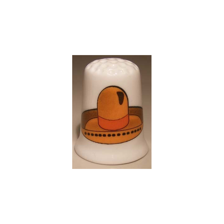 Mexicaanse hoed op een porselein vingerhoedje