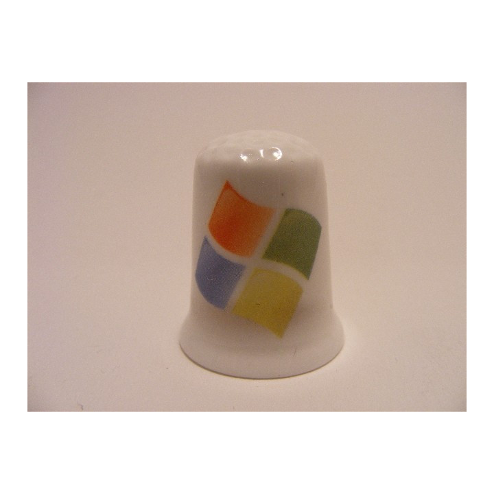 Microsoft Windows logo op een porselein vingerhoedje
