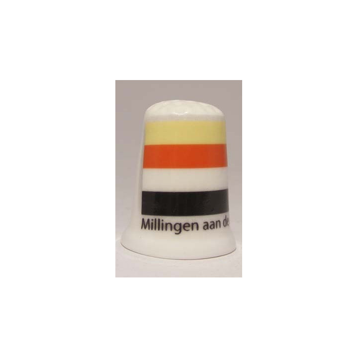 Millingen aan de Rijn gemeentevlag op een vingerhoedje