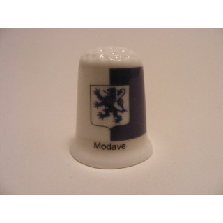 Modave vlag Belgie op een porselein vingerhoedje