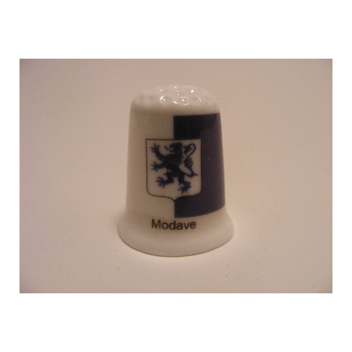 Modave vlag Belgie op een porselein vingerhoedje