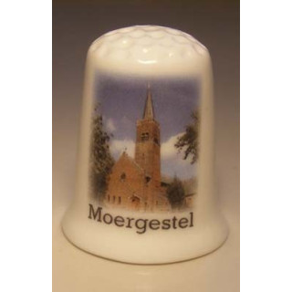 Moergestel op een porselein vingerhoedje