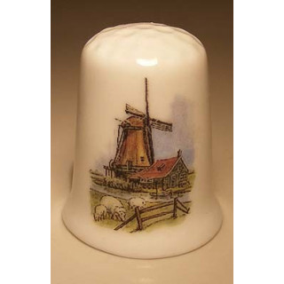 Molen met schapen tekening vingerhoedje