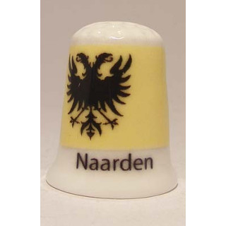 Naarden Nederlandse gemeentevlag op een porselein vingerhoedje
