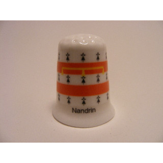 Nandrin vlag Belgie op een porselein vingerhoedje