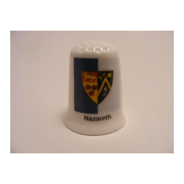 Nazareth vlag Belgie op een porselein vingerhoedje