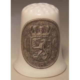 Nederlands geld piek 1 gulden vingerhoedje
