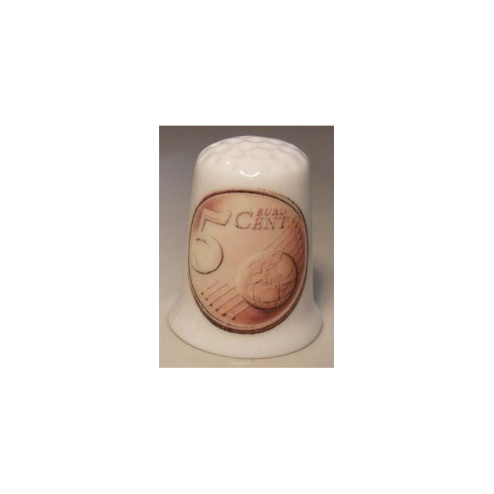Euromunt geld 5 eurocent vingerhoedje Euromunt geld 5 eurocent vingerhoedje