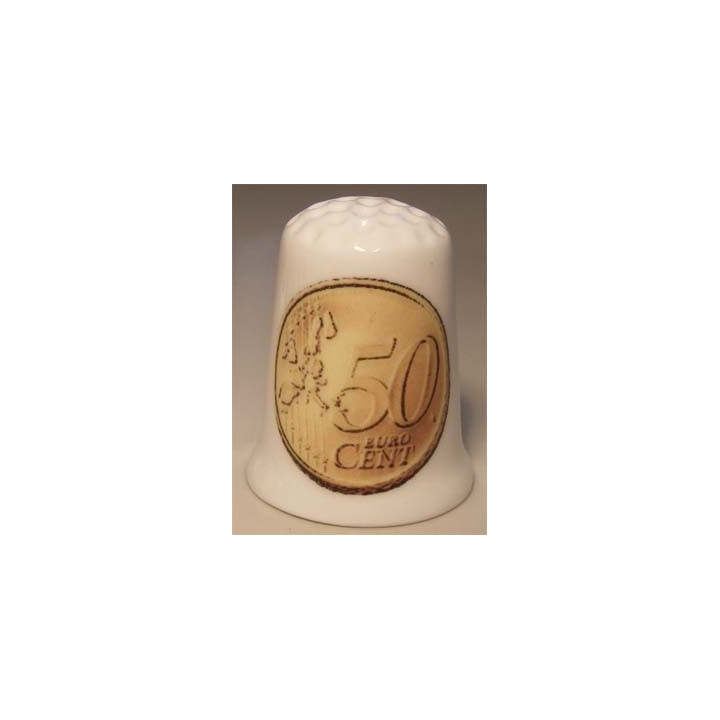 Euromunt geld 50 eurocent vingerhoedje Euromunt geld 50 eurocent vingerhoedje