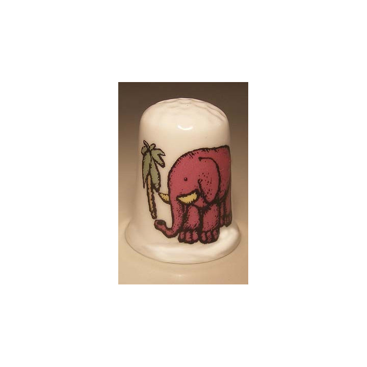 Olifant met palmboom tekening vingerhoedje