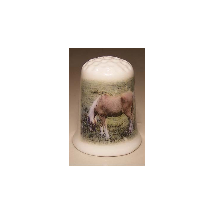 Paard op een porselein vingerhoedje