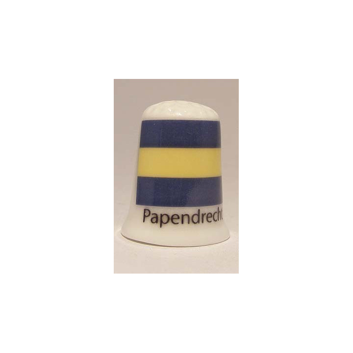 Papendrecht Nederlandse gemeentevlag op een porselein vingerhoedje